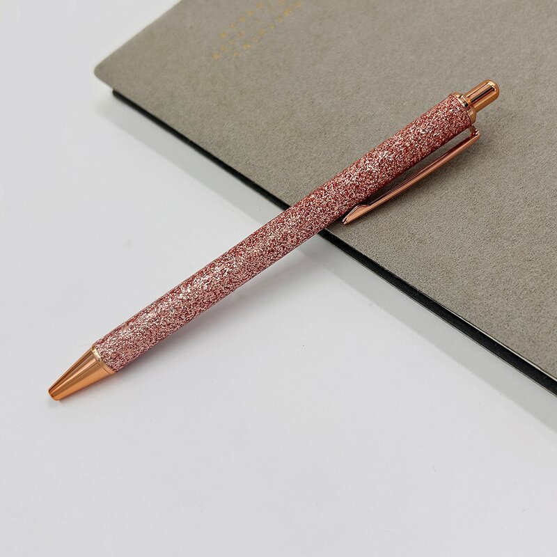 PU Leather Pen Supplier - OEM Hot Selling Luxury Glitter Press Out Click Bling Bling