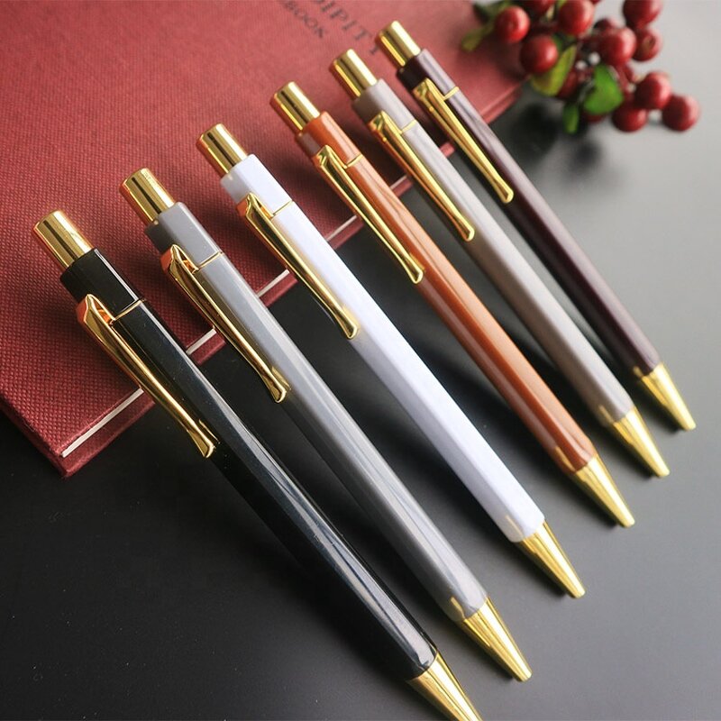Ball Pen Manufacturer - OEM Hot Sale Luxury 50-colors Plastic Gold Hexagon Gifts