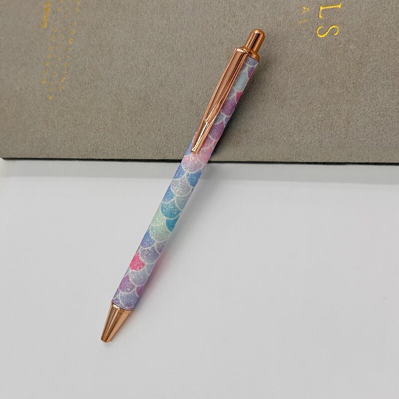 PU Leather Pen Supplier - OEM Hot Selling Luxury Glitter Press Out Click Bling Bling
