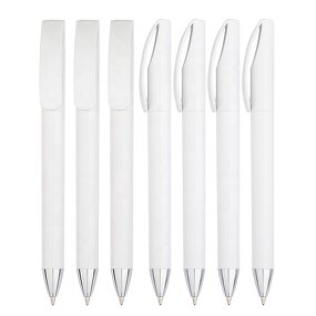 Ball Pen Manufacturer - OEM White Custom Logo Simple Promo Ballpoint