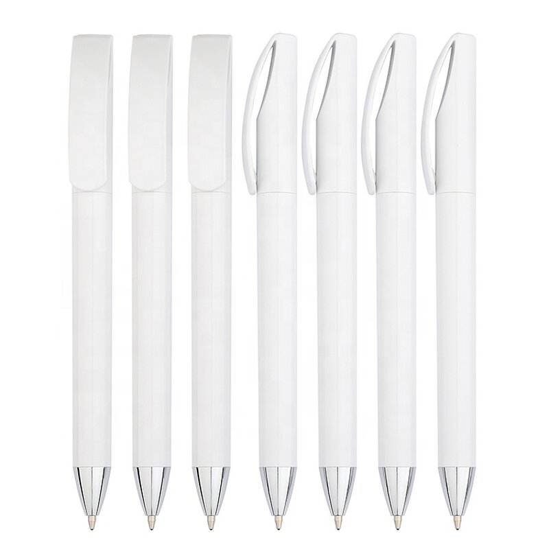 Ball Pen Manufacturer - OEM White Custom Logo Simple Promo Ballpoint