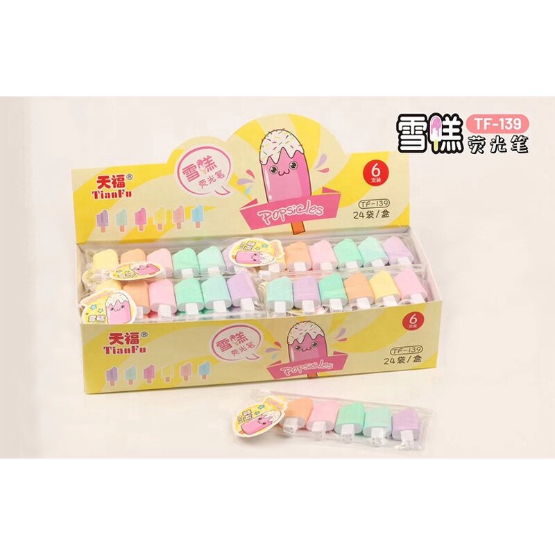 Highlighter Pen Factory - OEM Novelty Cute Cartoon Ice Cream Shape Marker