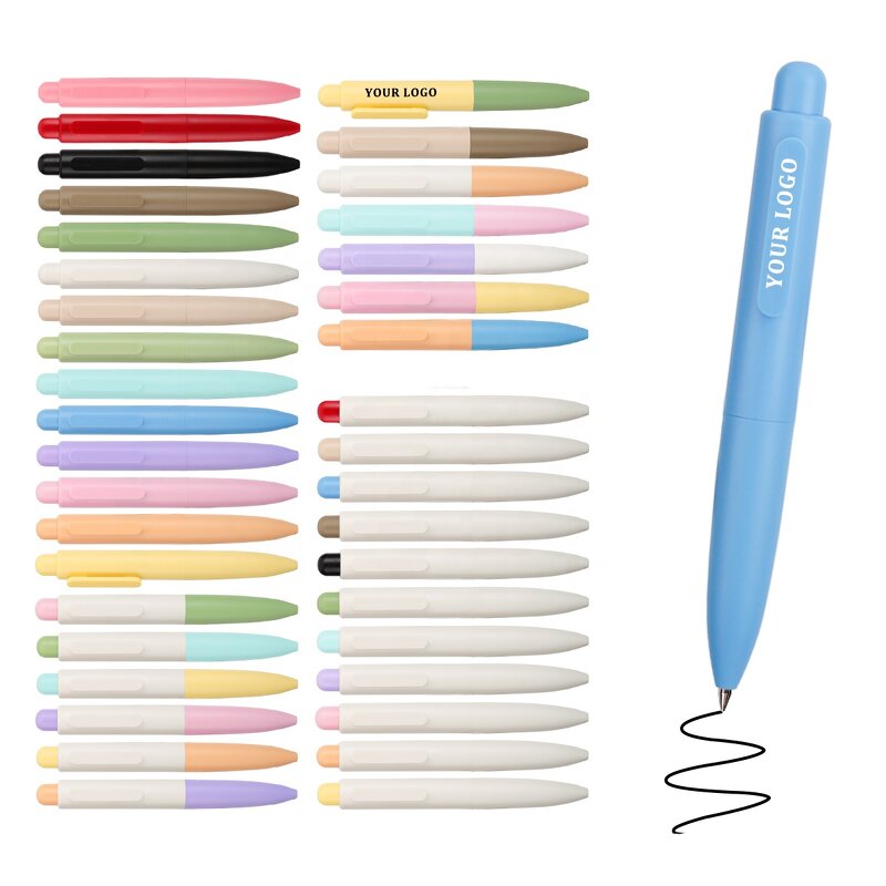 Mini Gel Pens Factory - OEM Pink Cute Custom Logo 0.5mm Short Black Plastic Fat