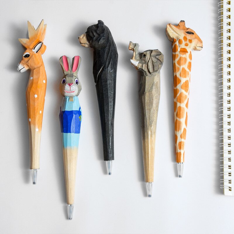 Wooden Ball Pen Manufacturer - OEM Promotional Gift Animal Wood Carving Wholesale