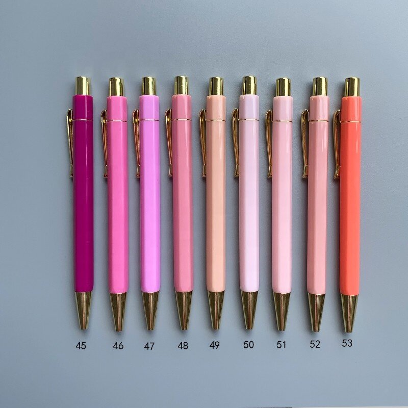 Ball Pen Manufacturer - OEM High Quality Rose Gold Pink Hexagon Gift Custom Logo