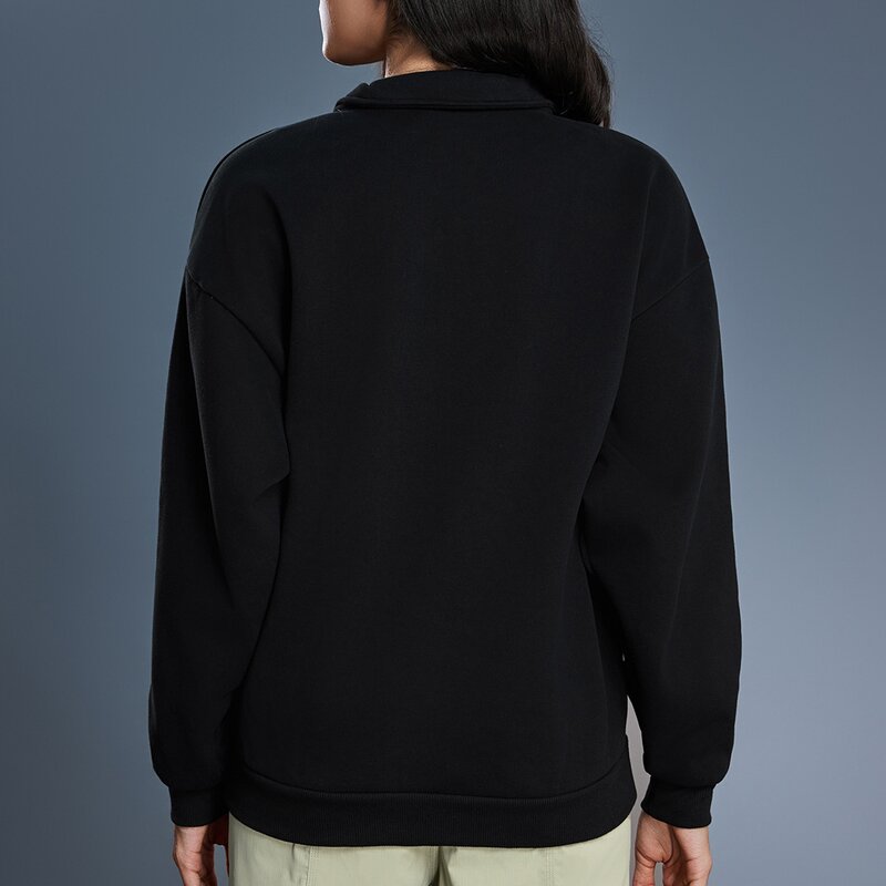 Winter Fleece Sweatshirt Supplier - Women's Half Zip Thickened Stand Collar Warm