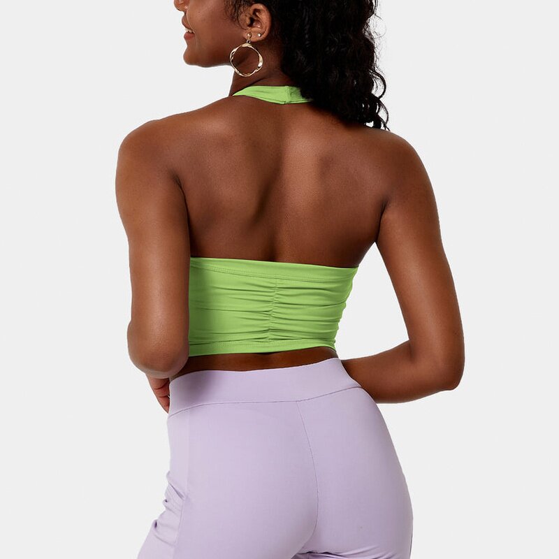 Sports Bras Manufacturer - Halter Backless Crop Top with Built in Bra