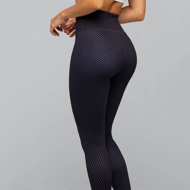 Yoga Leggings Manufacturer - Custom High Waist Four Way Stretch Print Carbon