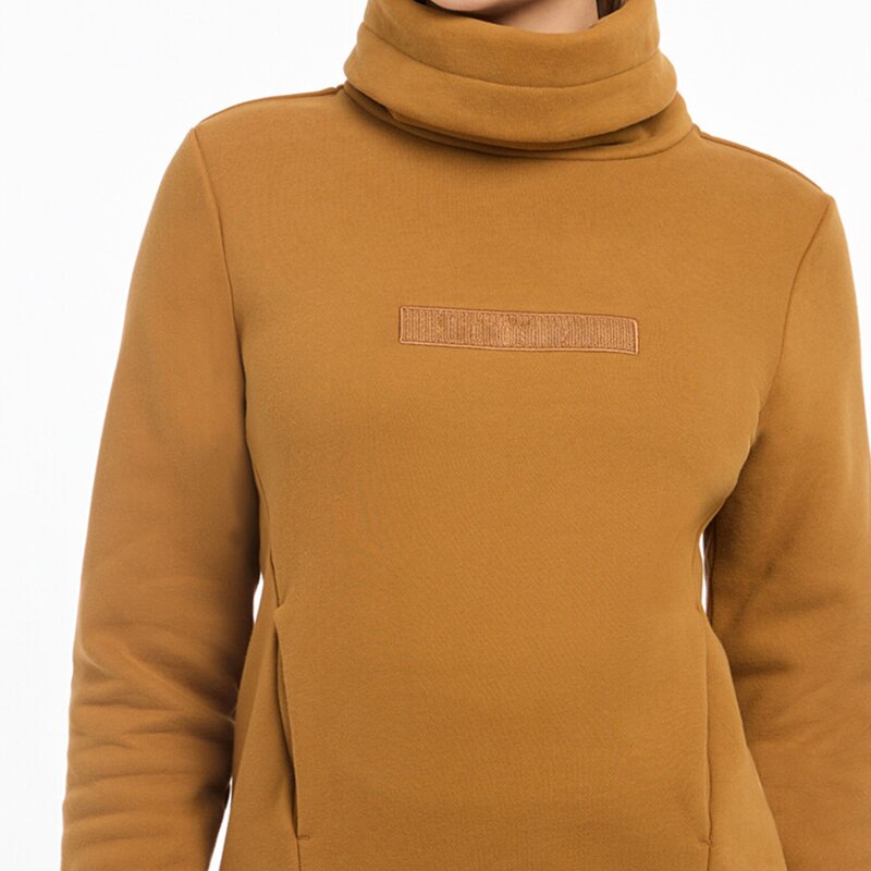 Fleece Sweatshirt Factory - Custom Women Essential Turtleneck Oversized Pocket