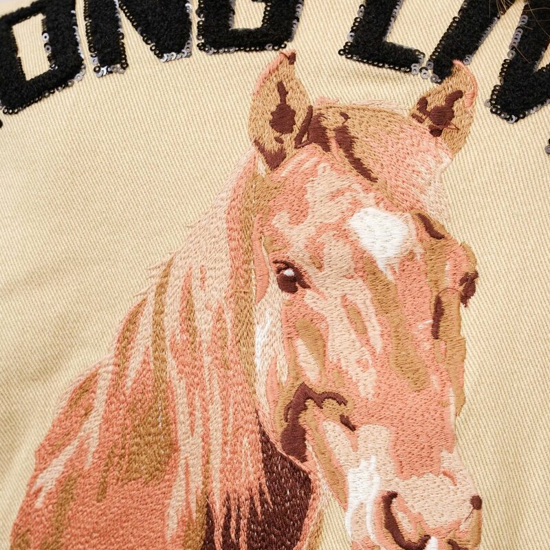 Equestrian Jacket Manufacturer - Long Live Cowgirls Cropped Embroidery Denim