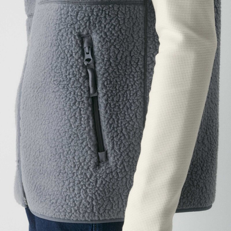 Fleece Vest Manufacturer - Winter Keep Warm Mockneck Zip up Side Pockets