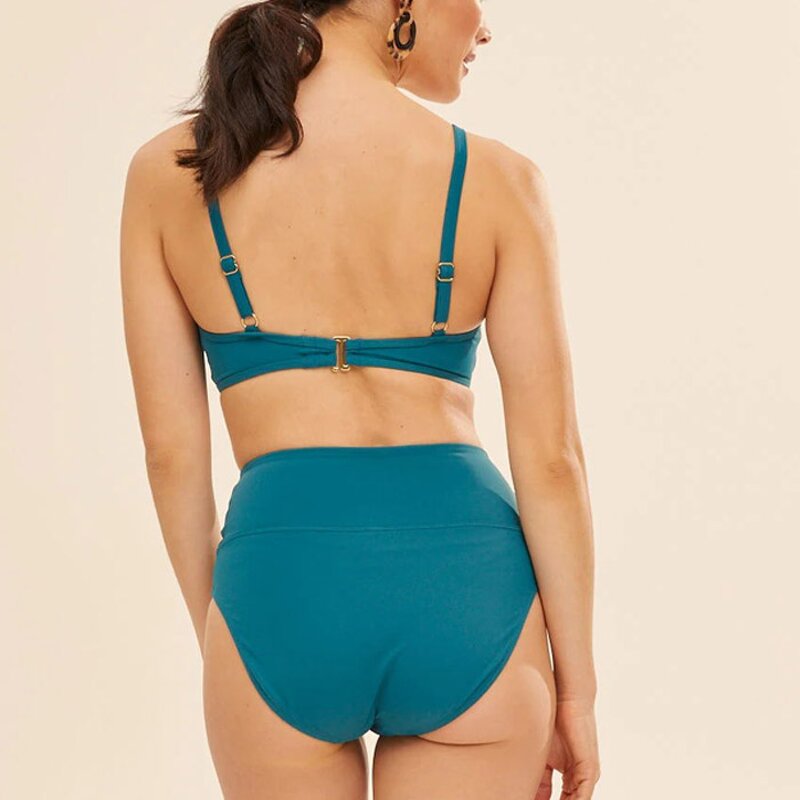 Maternity Swimwear Supplier - Custom Summer Bikini Green Solid Color Nursing