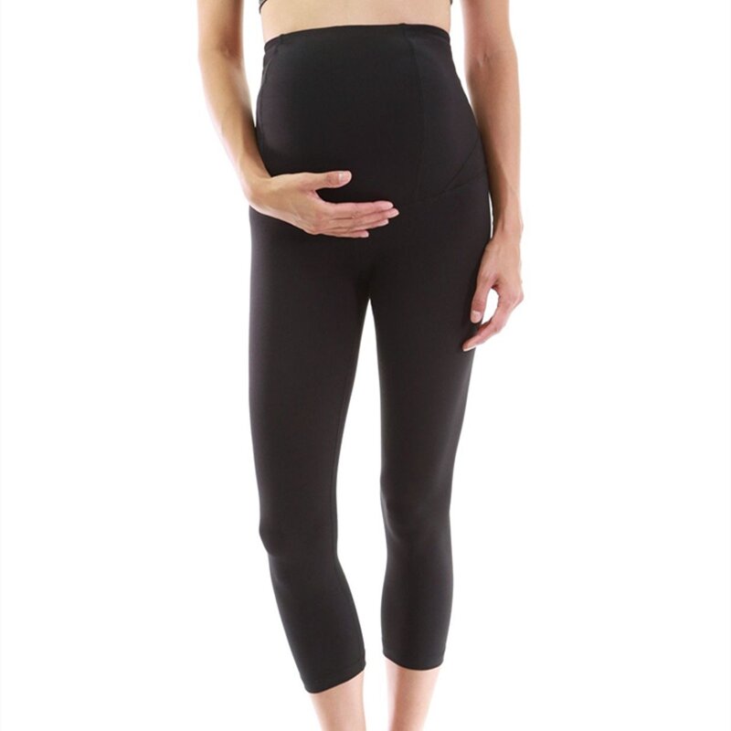 Pregnancy Leggings Factory - Maternity Sports High Waisted 3/4 Gym Capri