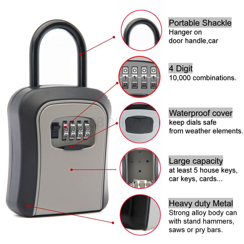 Car Key Safe Factory - Security Key Lock Box Outdoor Safes Button Digit