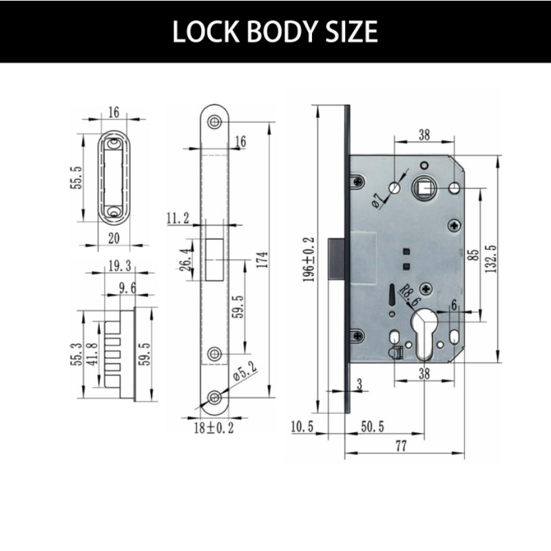 Wooden Door Mortise Lock Supplier - BBDHOME High Safety Room 8550 Black