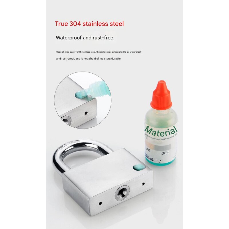 Stainless Steel Padlock Supplier - High-quality Chrome Plated 304 Vane Square