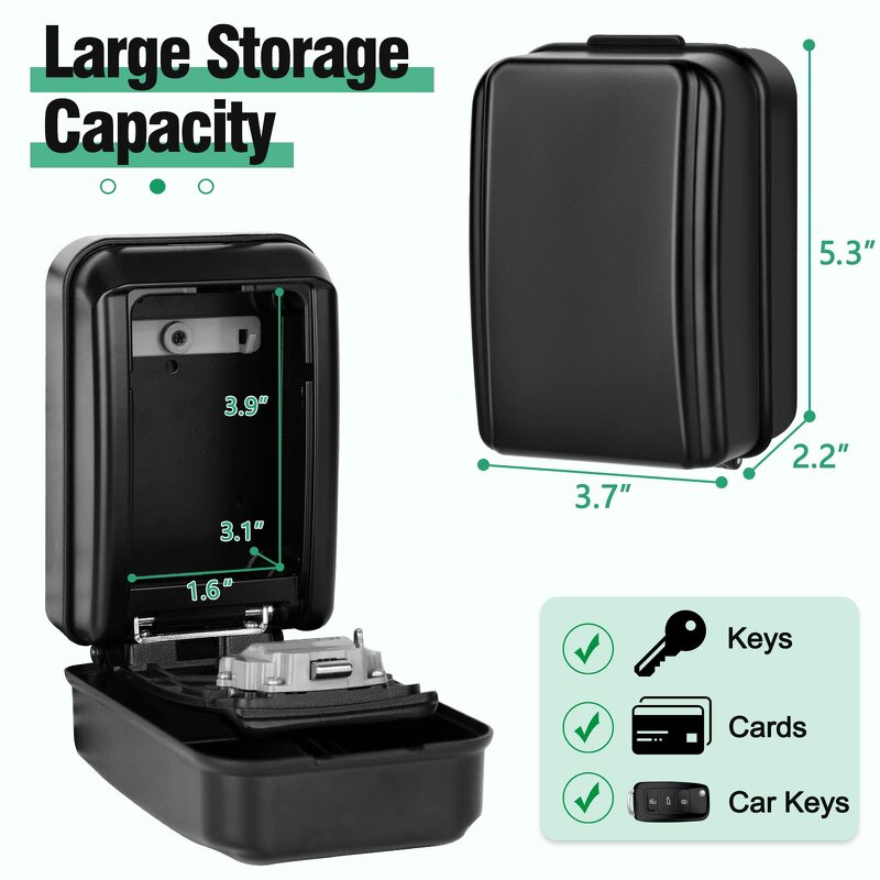 Metal Key Lock Box Supplier - BBDHOME 4-Digit Combination Grey/Black Hanging