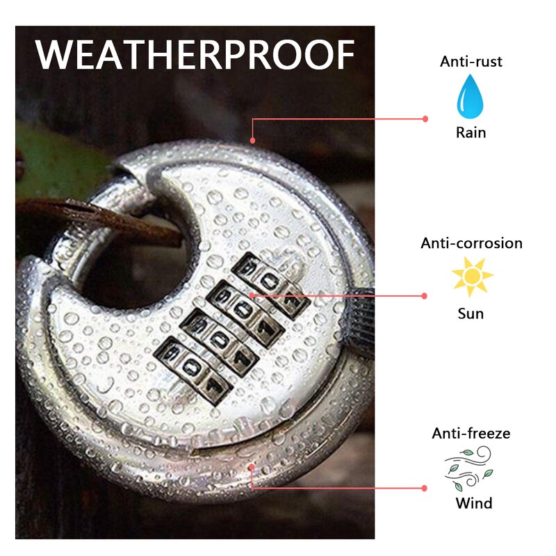 Disc Padlock Manufacturer - Safely Code Lock 4 Dial Digit Weatherproof