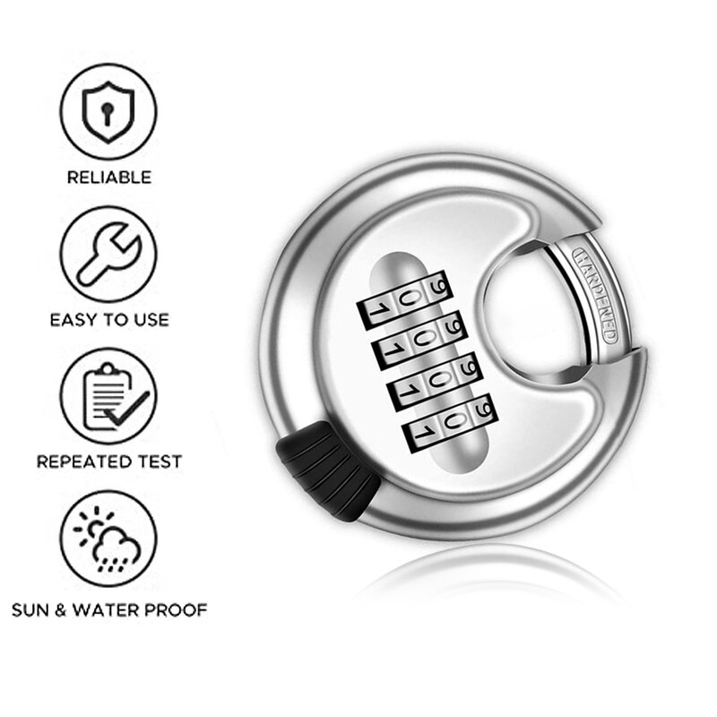 Disc Padlock Manufacturer - Safely Code Lock 4 Dial Digit Weatherproof