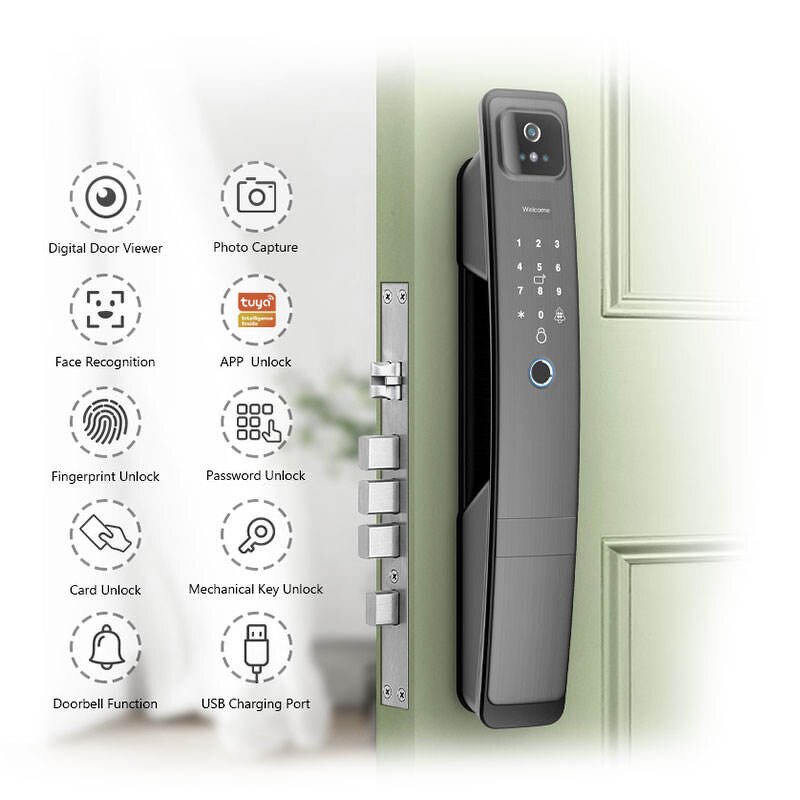 Fingerprint Door Lock with Camera Supplier - BBDHOME Electronic Tuya APP 3D