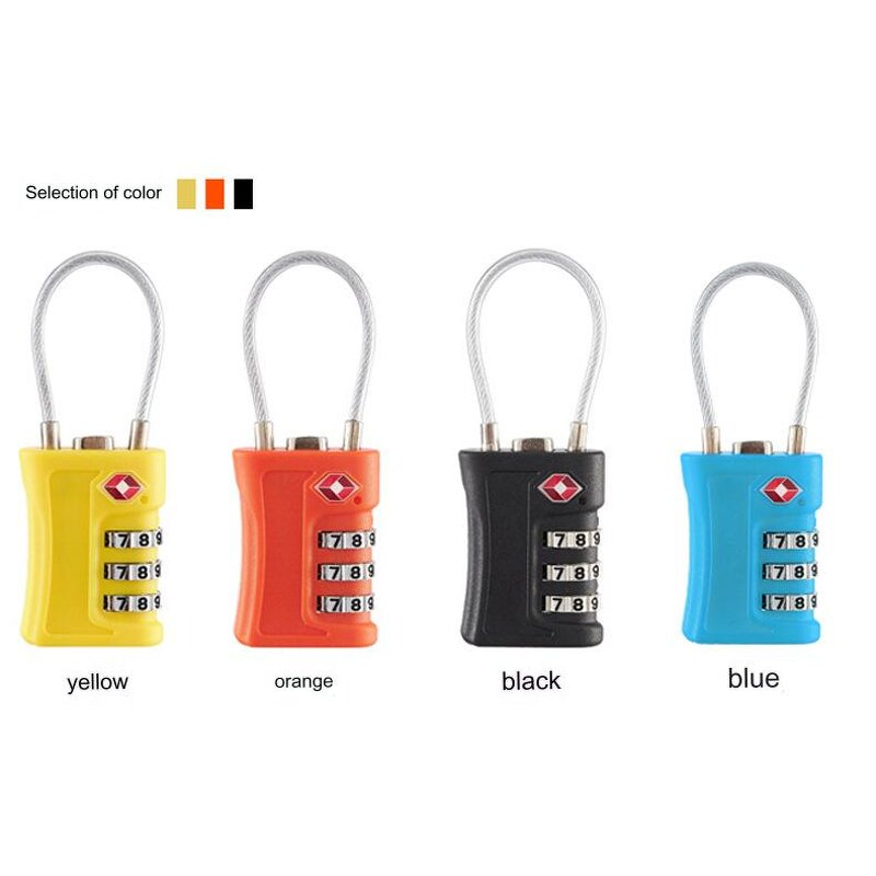TSA Password Padlock Supplier - New TSA716 Customs 3-digit Steel Cable