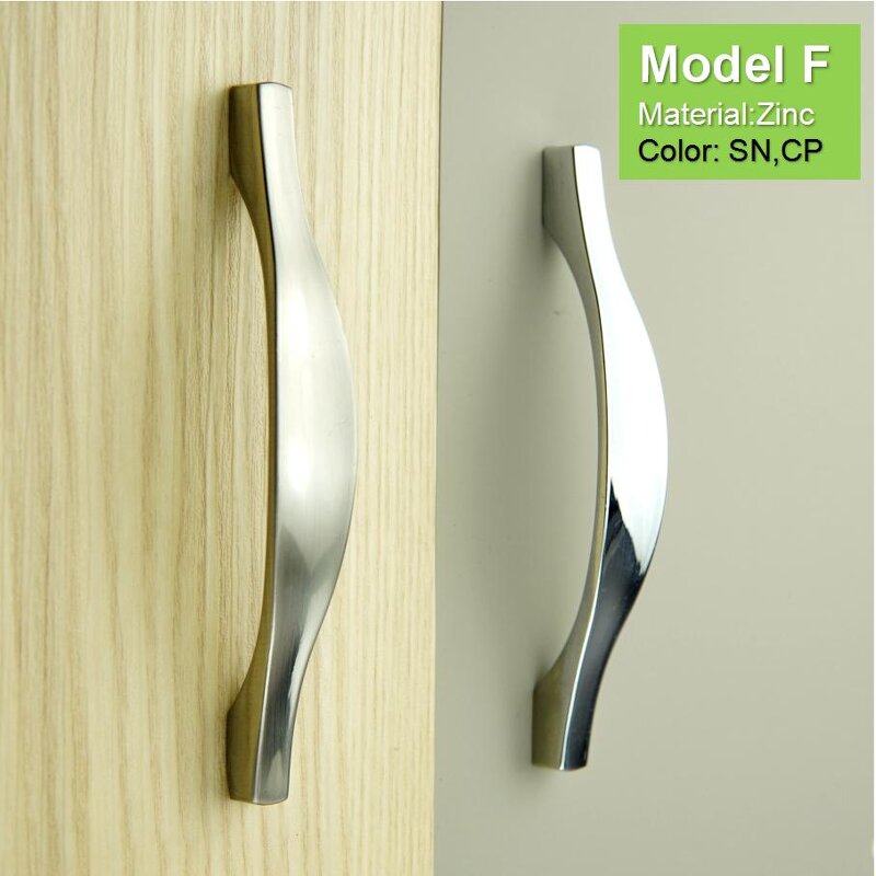 Zinc Alloy Door Handle Supplier - Hot Sale Cupboard Wardrobe Satin Nickel