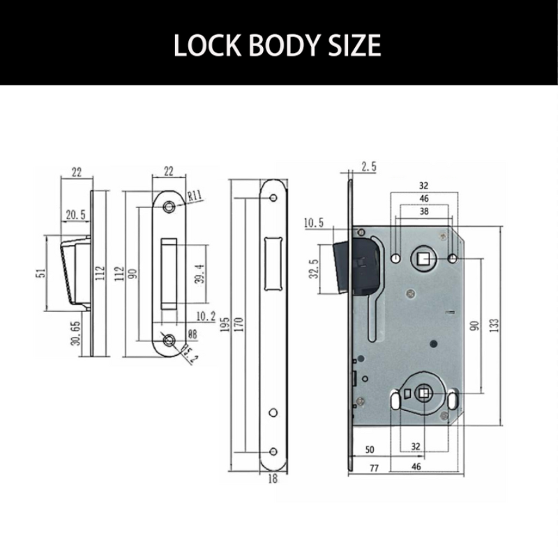Magnetic Mortise Lock Manufacturer - BBDHOME WC Bathroom Door 9050 Satin