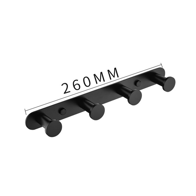 Wall Robe Hook Supplier - Perforated Coat Row Dumb Black Bathroom Towel