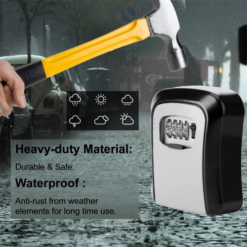 Wall Mounted Key Box Manufacturer - 4 Digit Code Emergency Password Aluminum