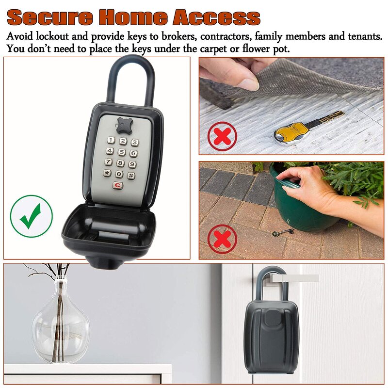 Portable Keypad Lock Box Supplier - 12 Button Safety Storage Shackle Hanger