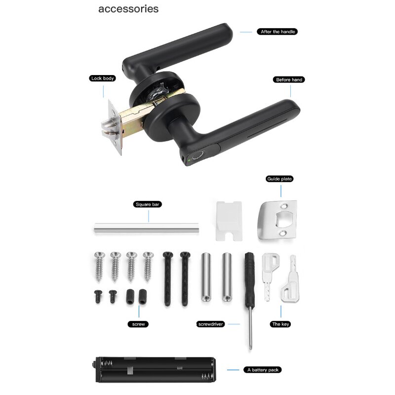 Smart Door Handle Factory - BBDHOME Single Latch Keyless Entry Scan Card