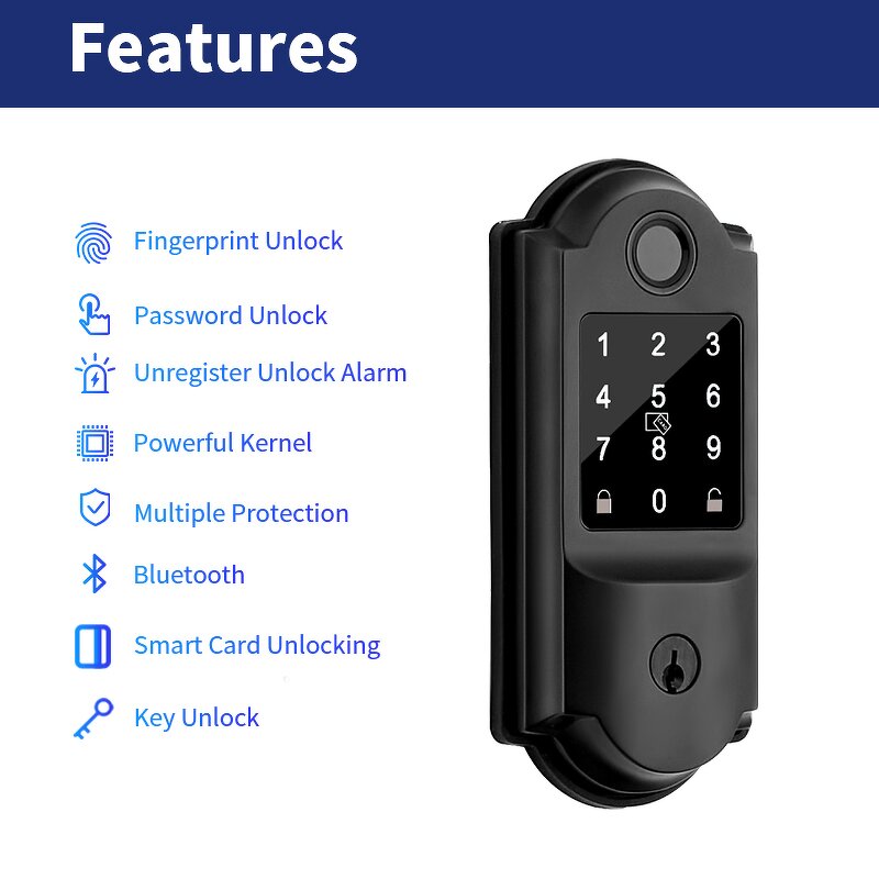 Smart Deadbolt Lock Manufacturer - BBDHOME Touch Screen Keypad Electronic Wifi