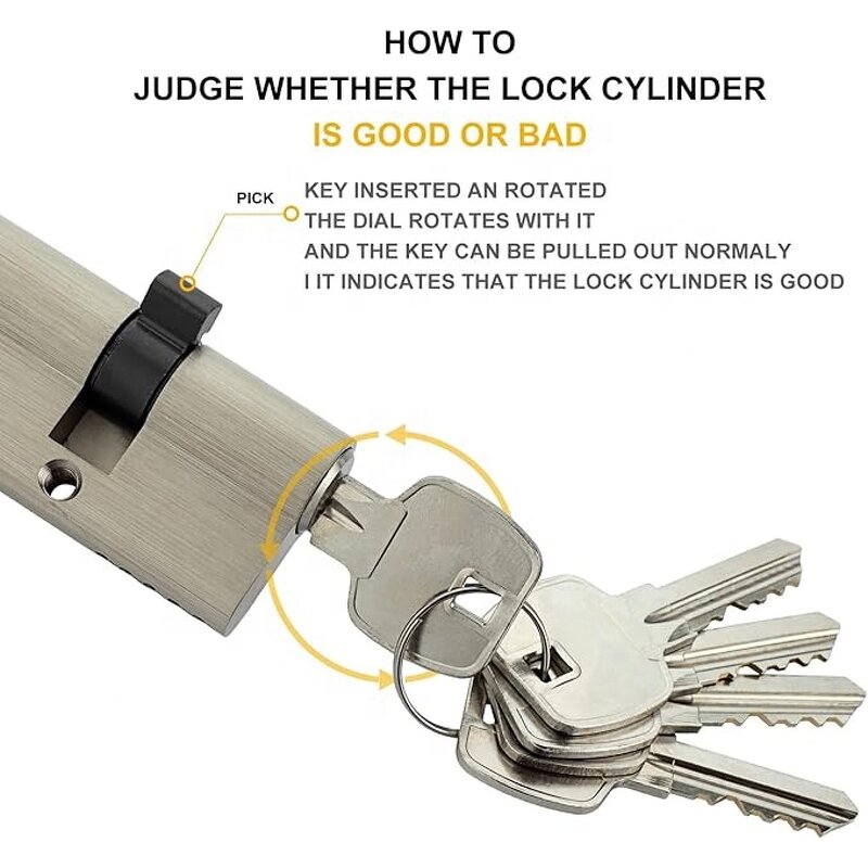 Euro Door Cylinder Factory - Security Brass 70 80 90mm Mortise Lock Cylinder