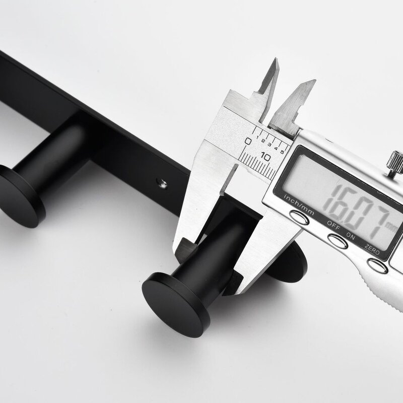 Wall Robe Hook Supplier - Perforated Coat Row Dumb Black Bathroom Towel