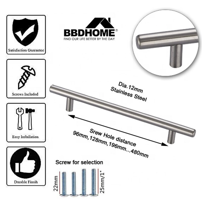 Stainless Steel Pull Handle Manufacturer - SS Hardware T Bar Door Cabinet