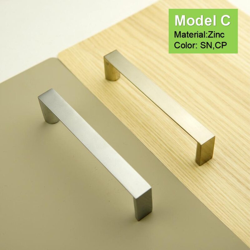 Zinc Alloy Door Handle Supplier - Hot Sale Cupboard Wardrobe Satin Nickel