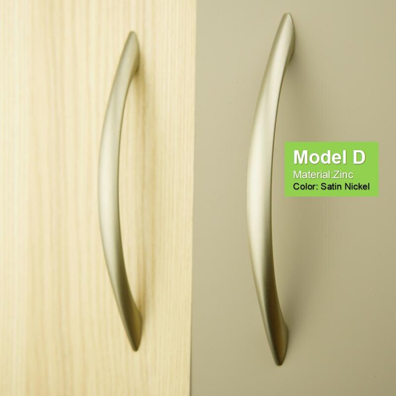 Zinc Alloy Door Handle Supplier - Hot Sale Cupboard Wardrobe Satin Nickel