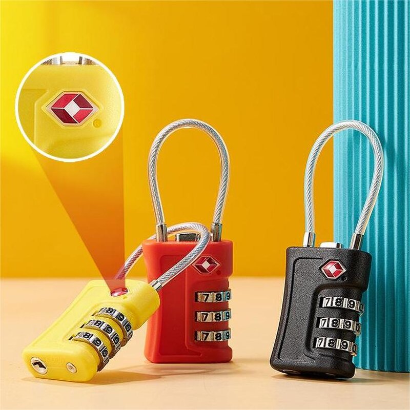 TSA Password Padlock Supplier - New TSA716 Customs 3-digit Steel Cable