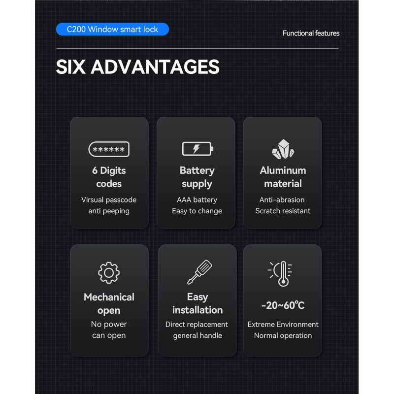 Smart Window Lock Supplier - Factory Wholesale Easy Install Digital Password