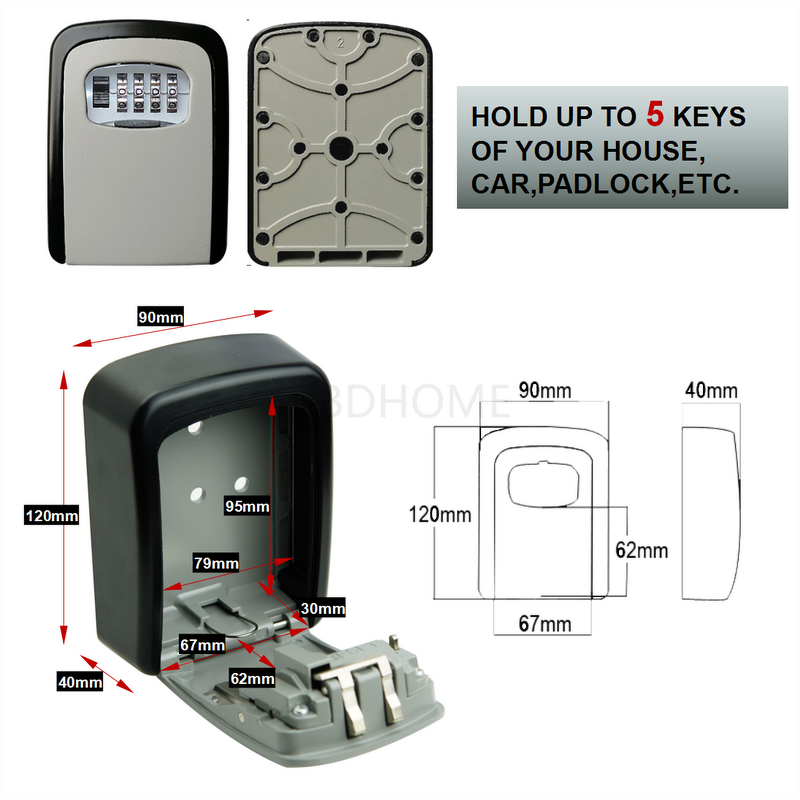 Wall Mounted Key Safe Supplier - Password Code Combination Hide Security