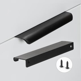 Hidden Cabinet Handles Factory - Black Aluminum Alloy Long Furniture Hardware