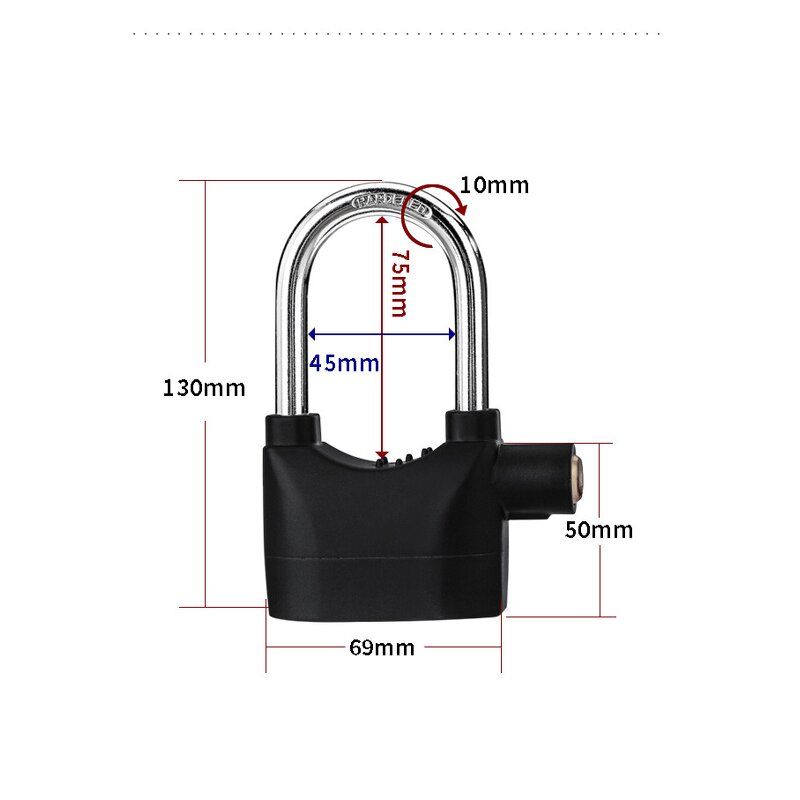 Alarm Padlock Factory - High Decibel Custom LOGO 110db Combination
