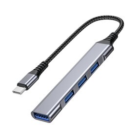 USB Hub Factory - OEM Aluminum Alloy 4 in 1 Type-c USB 3.0 2.0 Splitter 4 Ports Docking Station