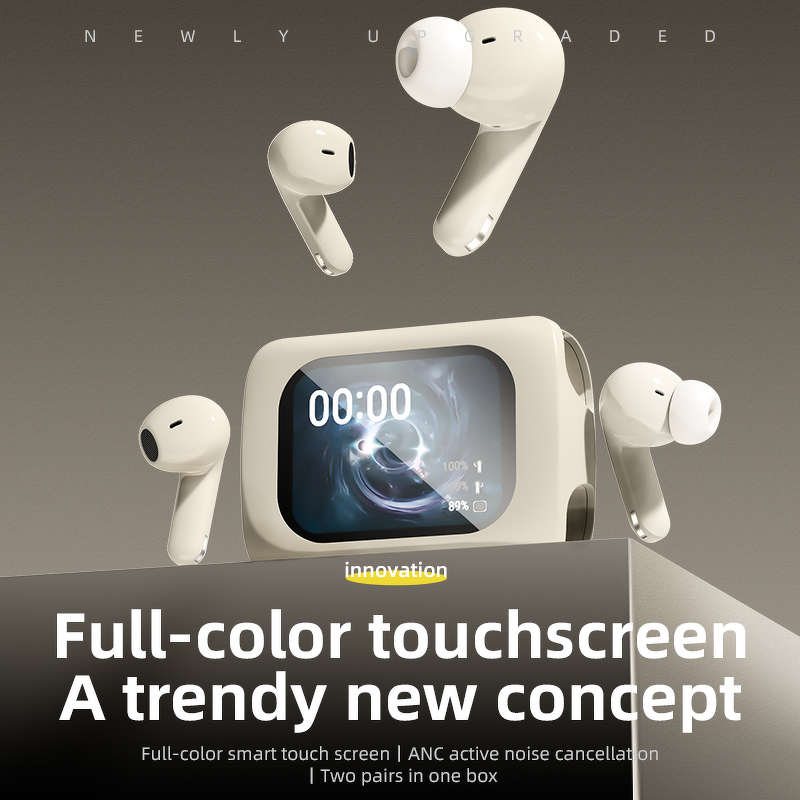 TWS Earbuds Factory - OEM 5.4 ANC HIFI Sports Semi-in-ear Noise Cancelling Digital Display IPX5 Waterproof