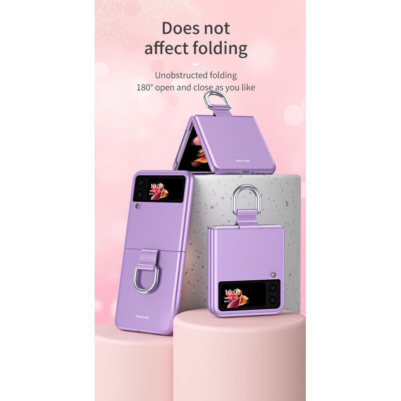 Phone Case Manufacturer - OEM PC Finger Ring Folding for Samsung Galaxy Z Flip
