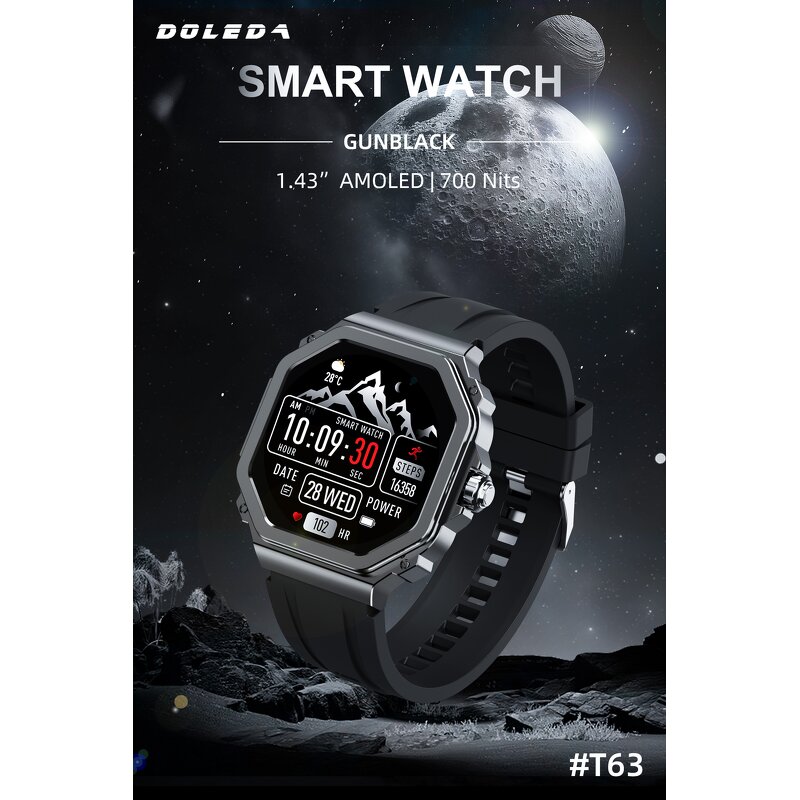 Smartwatch Manufacturer - OEM T63 BT Talking AMOLED Heart Rate Oximetry Blood Pressure