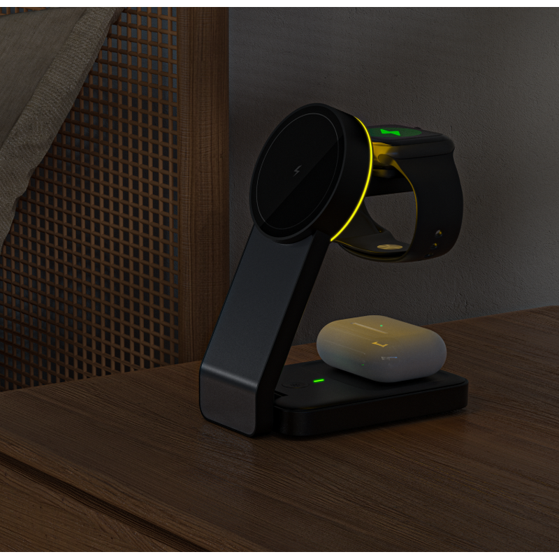 Wireless Charging Station Manufacturer - OEM 2024 New Desktop 3-in-1 Foldable Magnetic 15 Watt