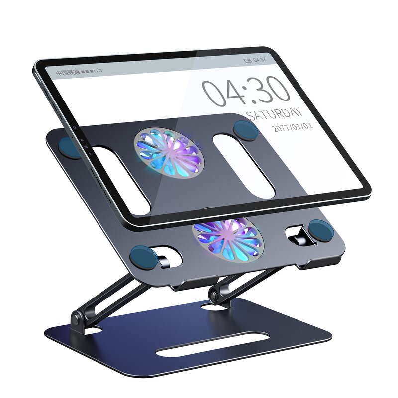 Adjustable Laptop Stand Factory - OEM Desktop Aluminum with Cooling Fan Foldable Minimalist Design