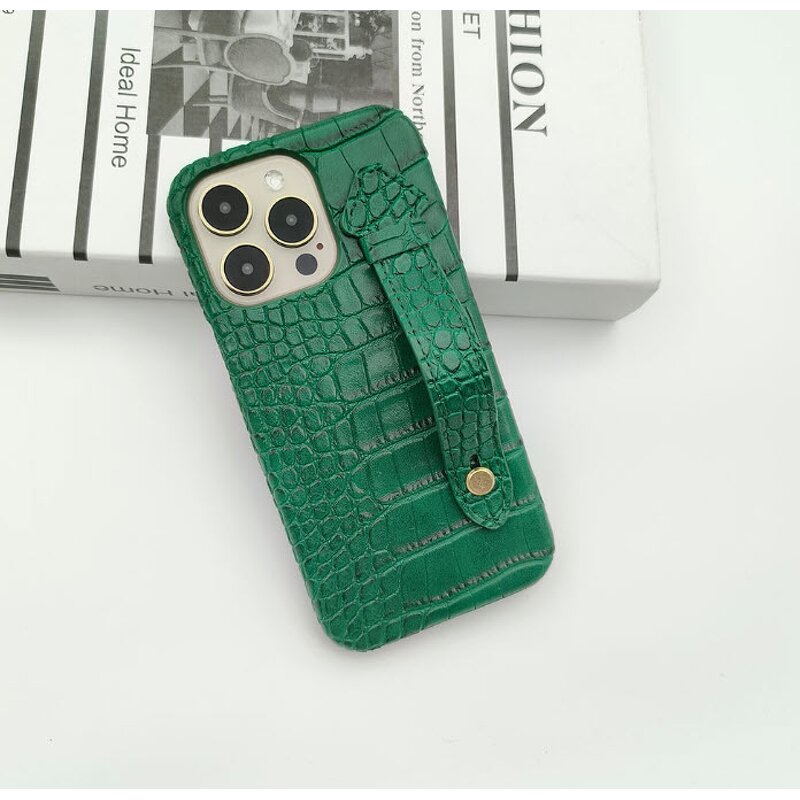 Phone Cover Manufacturer - OEM Luxury Leather with Hand Strap for iPhone