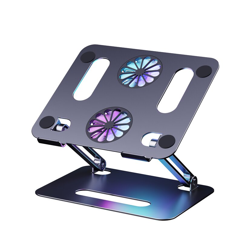 Adjustable Laptop Stand Factory - OEM Desktop Aluminum with Cooling Fan Foldable Minimalist Design